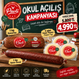 Pavli Okul Açılış Özel Paketi – Kavurma, Sucuk & Kaşar